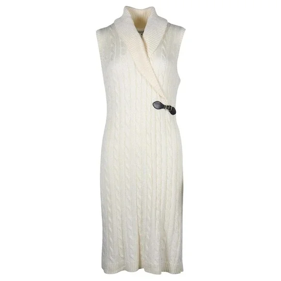 white christmas dresses V-Neck Sleeveless Sweater Dress